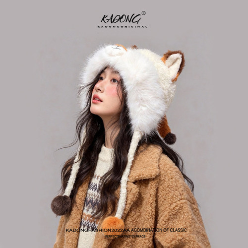 可爱狐狸尼克周边动漫卡通针织帽子女秋冬加绒保暖护耳雷锋帽子潮