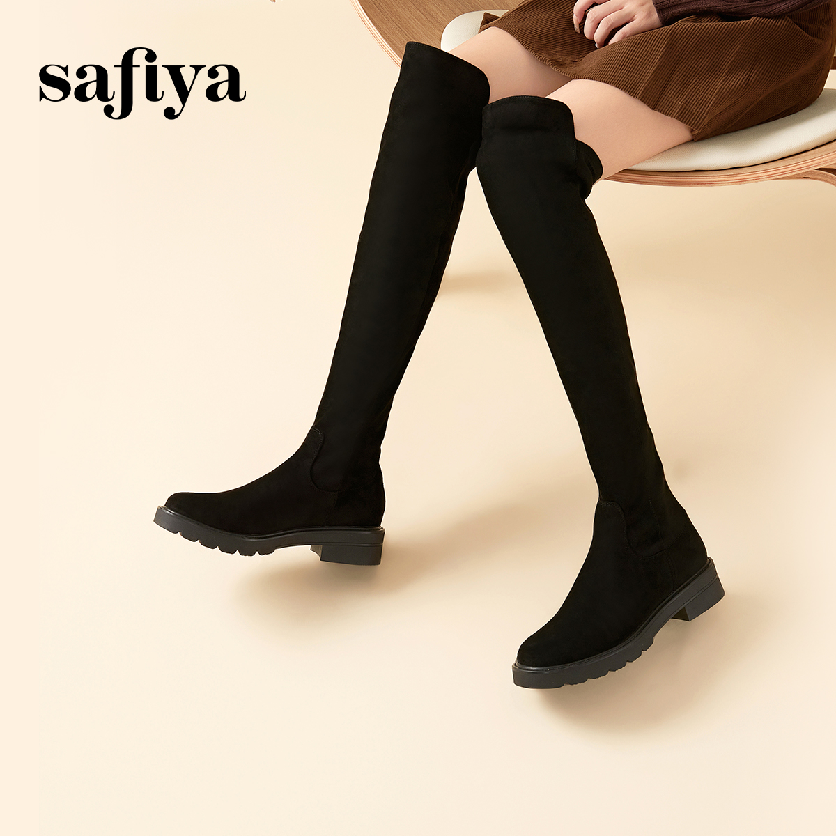 Safiya/索菲娅过膝弹力靴高筒靴