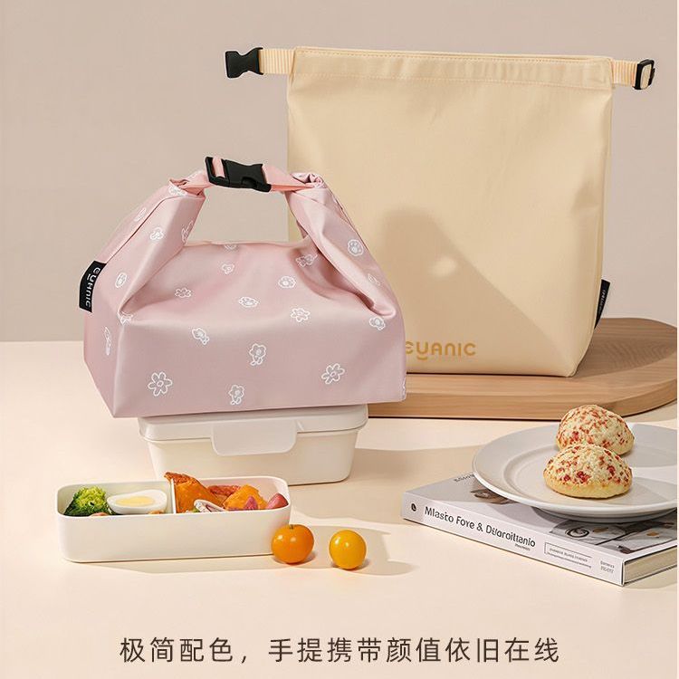 饭盒袋带饭手提包高颜值防水保温袋新款上班族学生饭盒双层便当包
