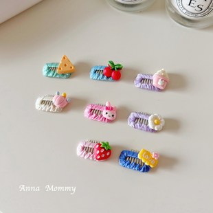 约克夏发夹彩虹系列马尔济斯发夹狗狗超小bb不掉夹宠物碎发装饰