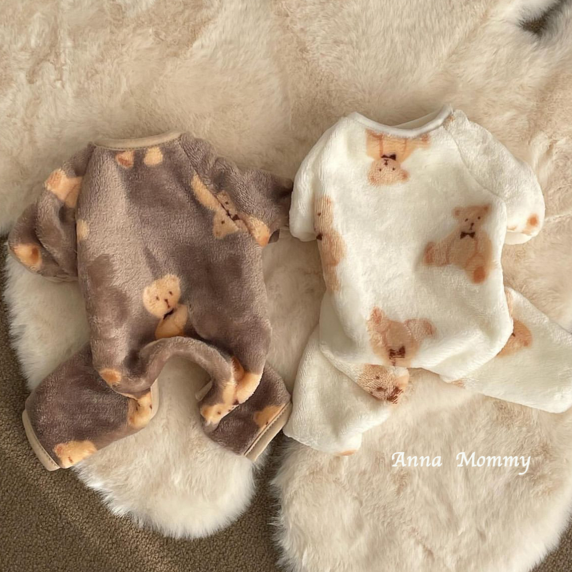 比熊雪纳瑞冬天双面绒四脚衣