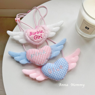 爱心翅膀毛绒项圈狗狗项圈猫咪脖套宠物可爱饰品装饰品英短猫比熊