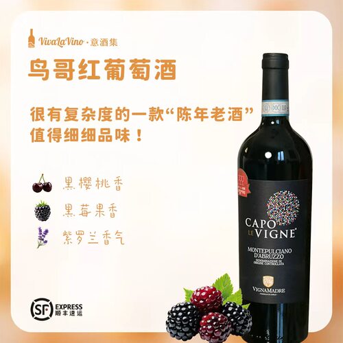 意大利原瓶进口鸟哥蒙帕赛诺干红