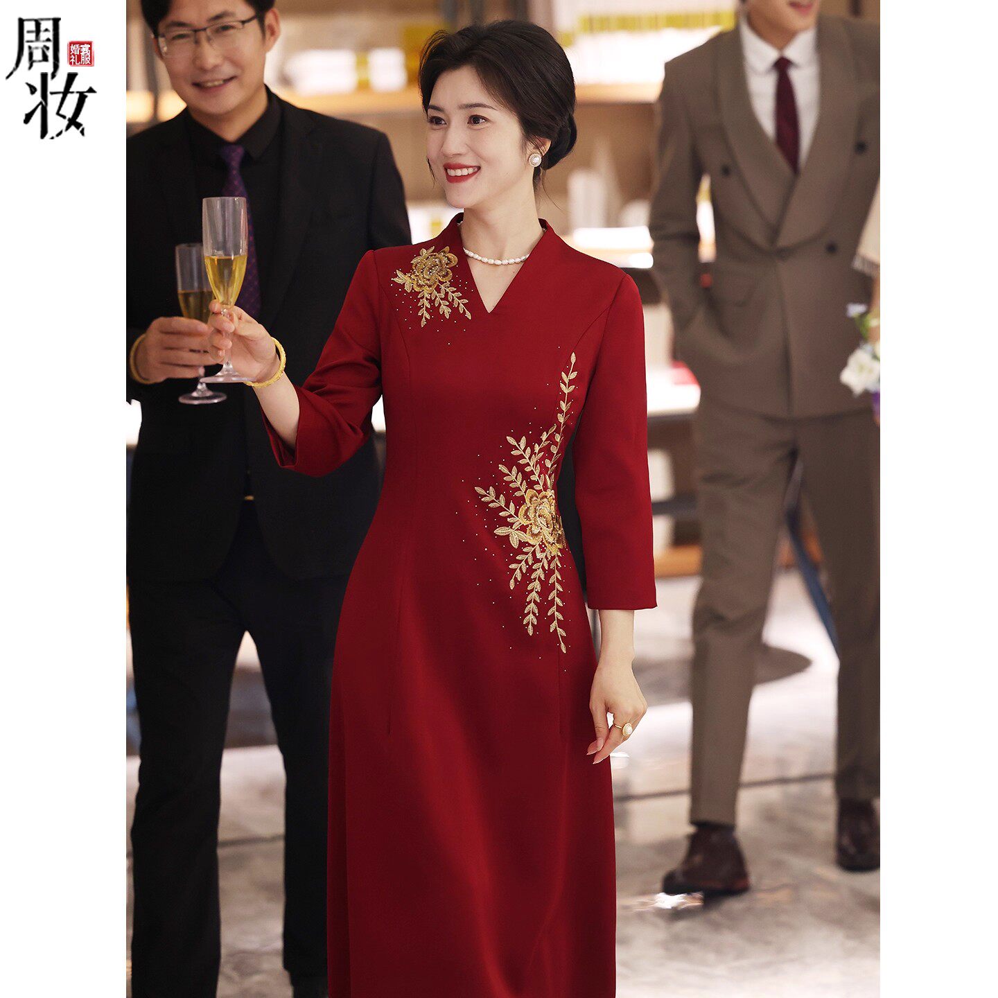 2026新款中式订婚婆婆旗袍礼服