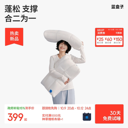 蓝盒子枕中枕N3枕头助睡眠可调节记忆棉枕头枕芯一对成人专用礼物