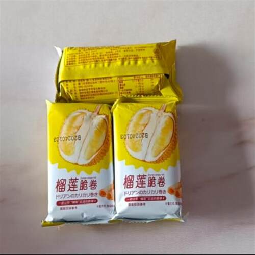猫山王榴莲蛋卷榴莲脆卷饼干共发96根解馋追剧零食