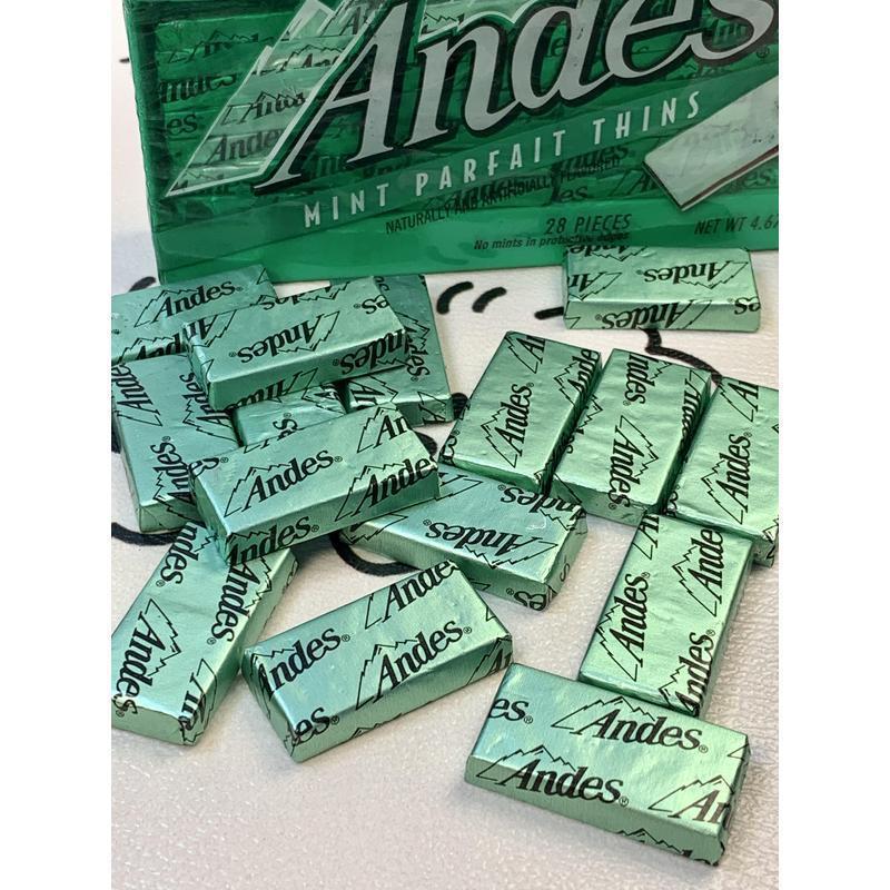 新货Andes安迪士单层薄荷巧克力双层薄荷牛奶味夹心巧克力圣诞节
