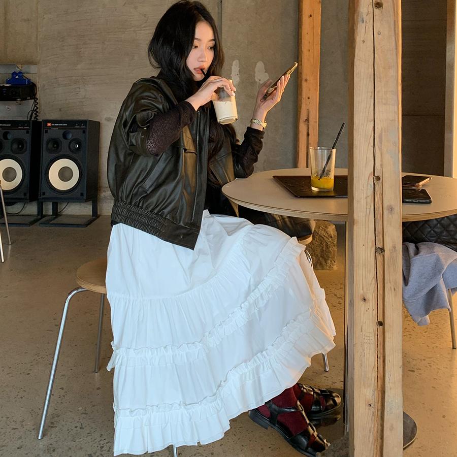 任小艺韩系百搭pu皮衣外套女高级感短款夹克宽松显瘦慵懒上衣春秋