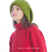 帽子显脸小适合方圆脸堆堆帽子女冬大头围针织帽绿色毛线帽冷帽男