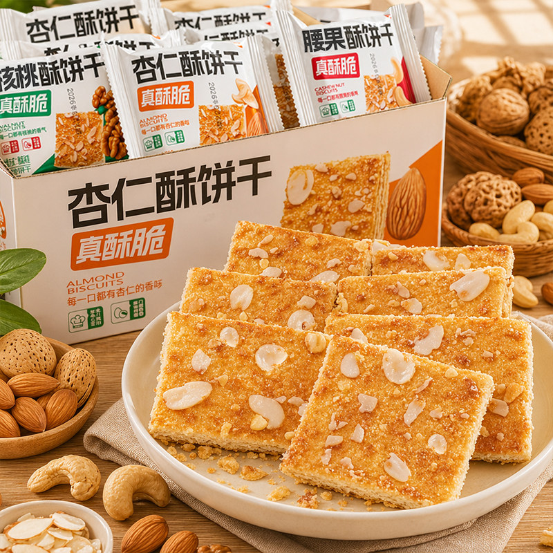 【新品冲量】核桃杏仁腰果酥饼干早餐代餐休闲办公室解馋零食小吃