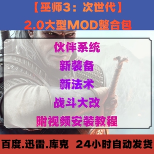 巫师3次世代2.0大型MOD整合包伙伴系统新装备新法术战斗大改美化