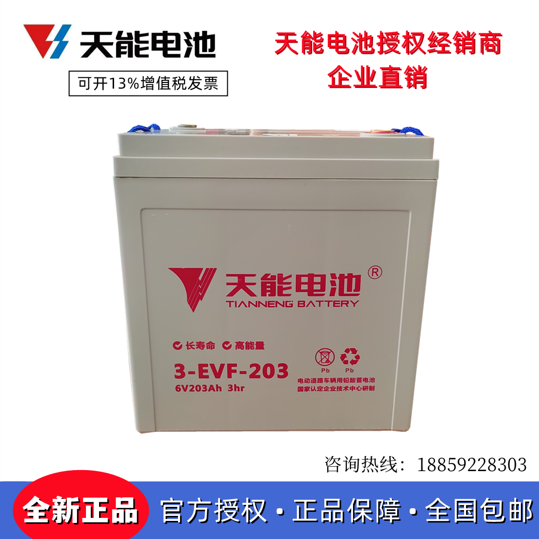 天能电池6V200AH电动汽车扫地车