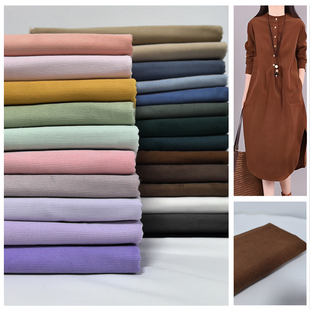 春夏新款全棉细条无弹21坑灯芯绒童装薄款衬衫连衣裙手工DIY布料