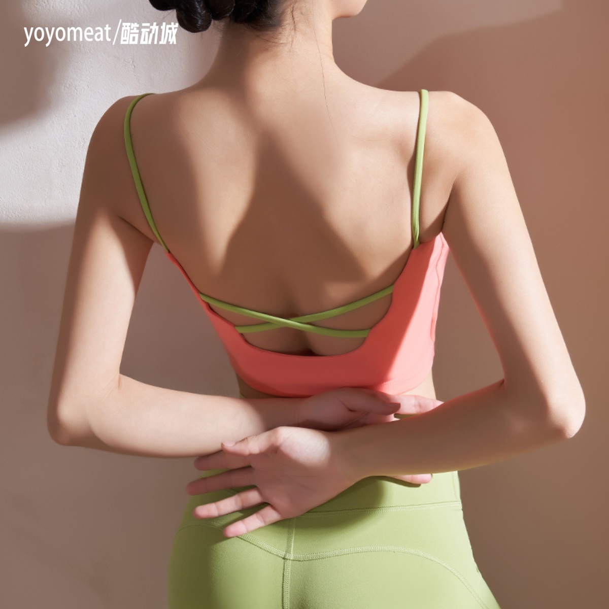 yoyomeat撞色细带普拉提瑜伽背心