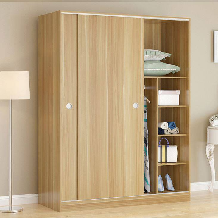 出租屋妖精的衣柜衣橱网红同款滑动门家用推拉门衣柜折叠门木衣橱