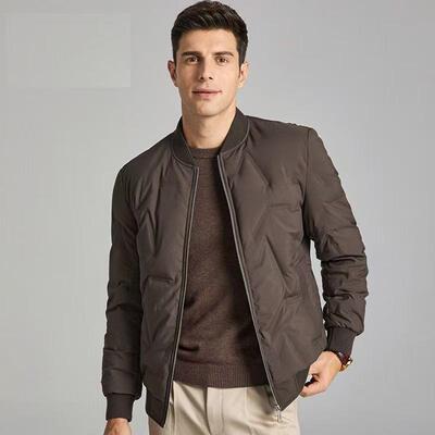 内里口袋螺纹棒球领商务休闲