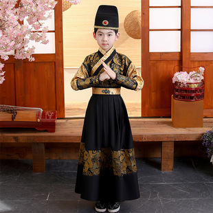 儿童汉服古装男童四大名捕披风明朝侍卫武士锦衣卫演出服2026新款
