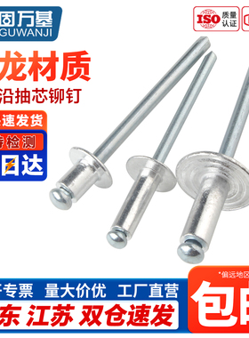 大帽铝铆钉抽芯铆钉大头拉铆钉大帽子铝制拉钉大扁头拉卯钉M4/M5