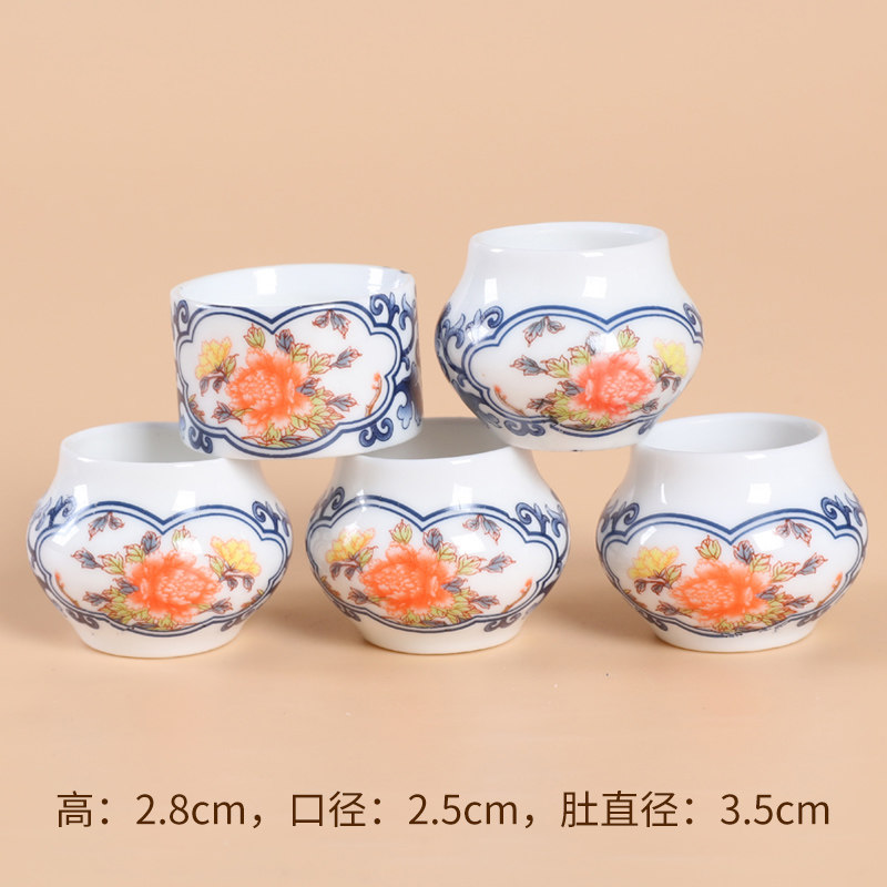 鸟食罐杯子瓷碗青花五件套鸟笼配件红子靛颏绣眼鸟杯玉鸟黄鸟柳莺