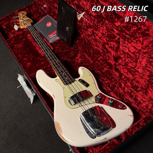 Fender Custom shop 60 J BASS RELIC白色复古做旧Cs60 Jazz贝斯