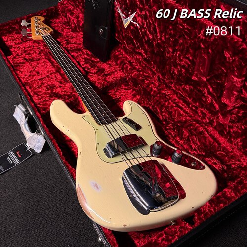 Fender Custom shop 60J BASS RELIC复古白色做旧Cs60 Jazz贝斯