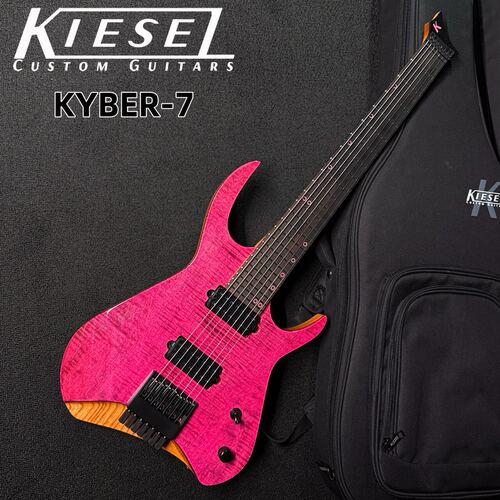 美产手工定制Kiesel Kyber 7弦无头新派前卫金属电吉他1PC烤Ash