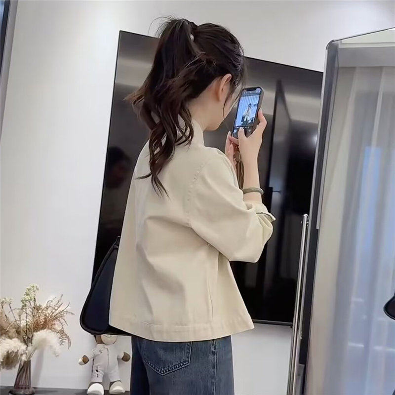 小个子短款衬衫外套女薄款2025春季新款韩版休闲 宽松百搭夹克上