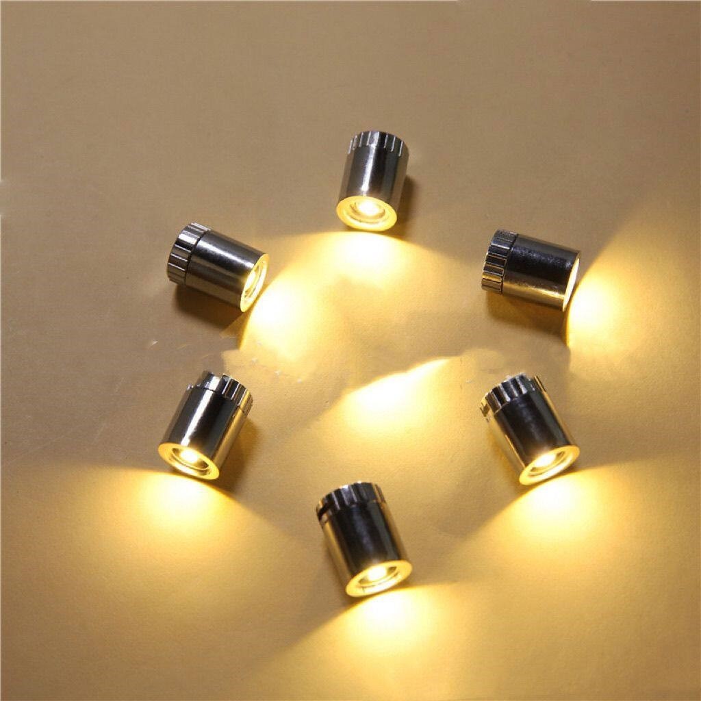LED小灯筒转转笔灯芯水晶电子底座发光手工diy旋转开关电镀配件灯