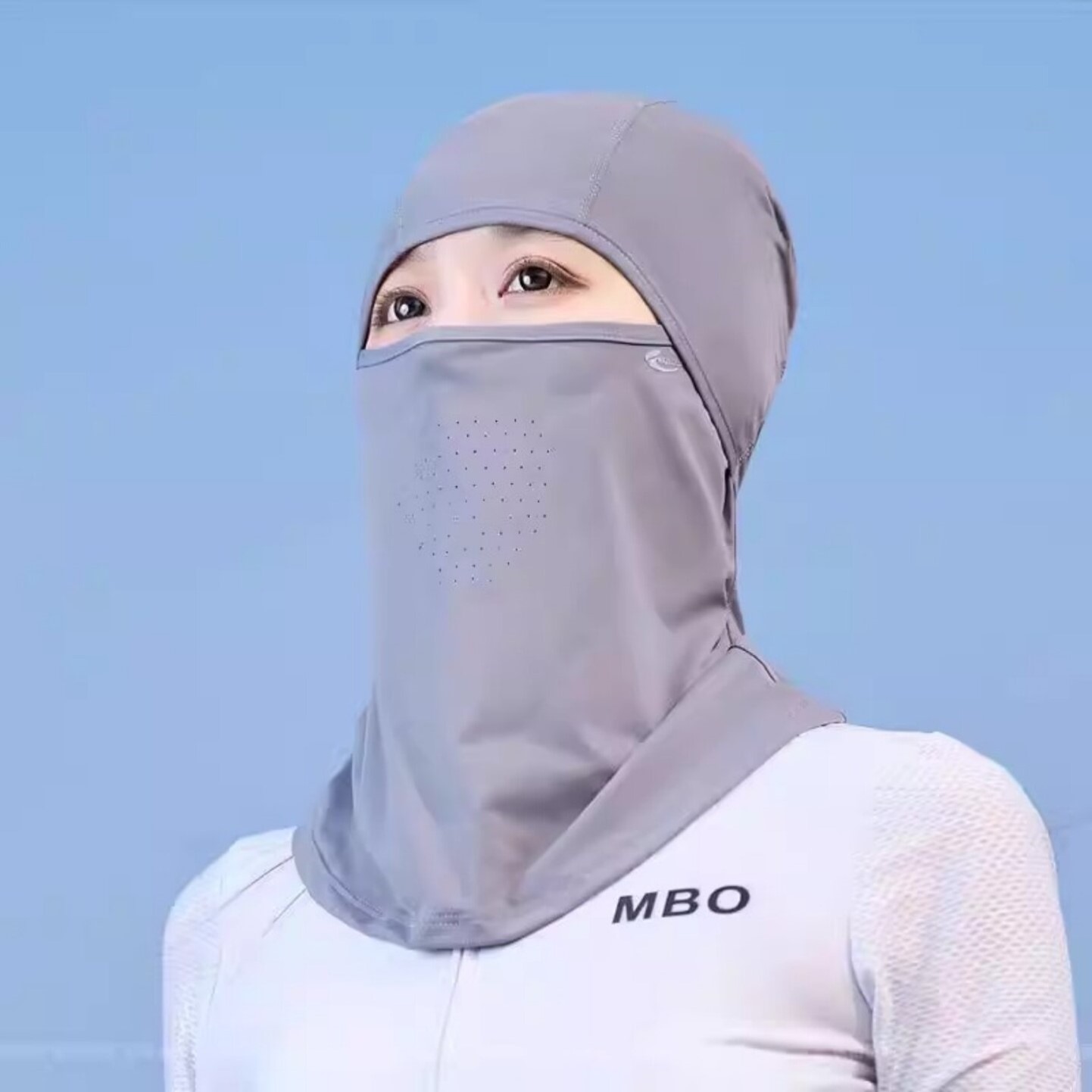 夏季防晒冰丝头套女士户外骑车全脸防紫外线遮阳帽子透气薄款面罩