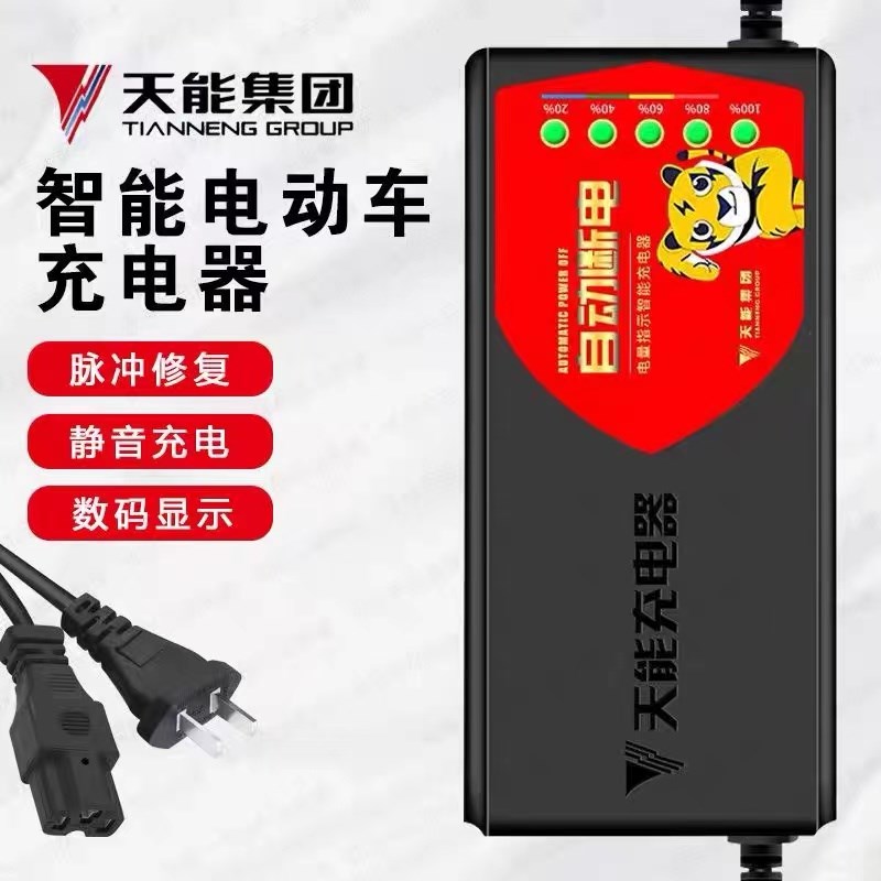 电动车天能充电器铅酸蓄电池48V12ah60V20ah72V20Y型头三圆头