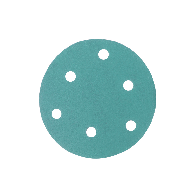 太阳植绒砂纸气磨机圆形干磨砂纸5寸6/7孔圆盘汽车抛光打磨砂纸片