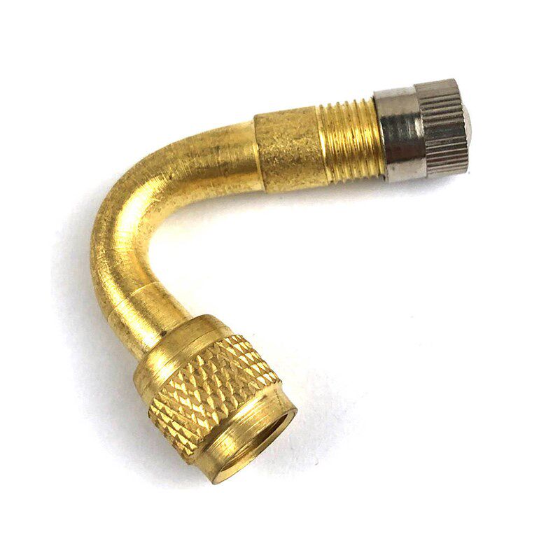 VE36气门嘴金属杆 4292 充气延长管 独轮车充气嘴 90镀