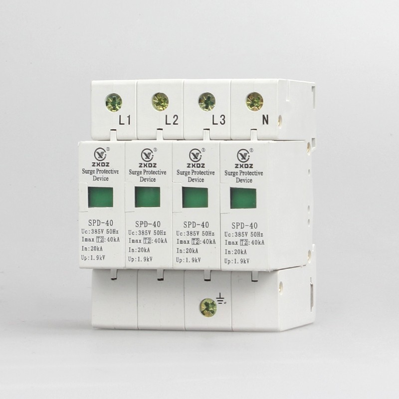 中厦浪涌家用防雷击避k雷器开关电涌/泳保护器SPD40KA4P4极220vC