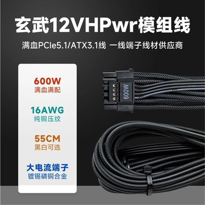 驿晨宇科技玄武电源线PCIe5.1线ATX3.1电源线12VHPwr主机电源线