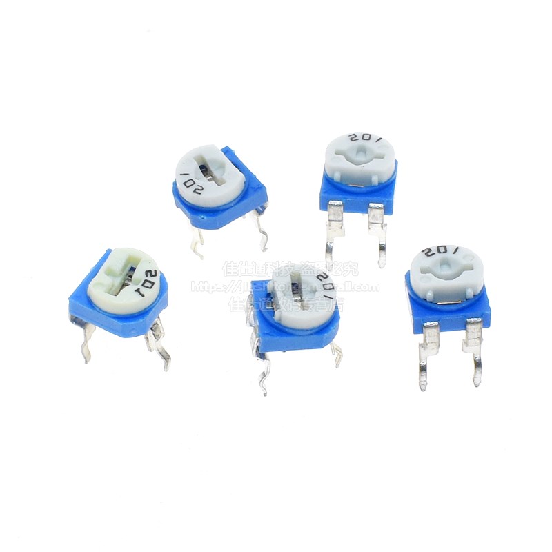 蓝白可调电阻卧式10K/1K/2K/1M/20/50/100欧200/500/102/103/203