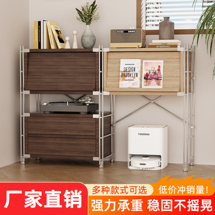 家用客厅扫地机器人收纳柜多层落地置物架杂志柜ins茶水柜展示架
