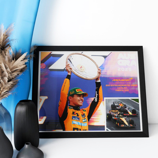 2025F1诺里斯澳大利亚大奖赛冠军相框装饰照片墙桌摆挂件酒吧壁画