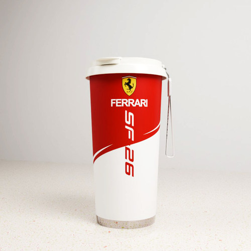 F1法拉利SF26主题饮水杯不锈钢杯内胆咖啡杯吸管汉密尔顿水杯男友