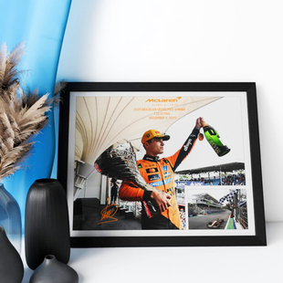 2025F1诺里斯巴西大奖赛冠军经典相框装饰照片墙桌摆挂件酒吧壁画