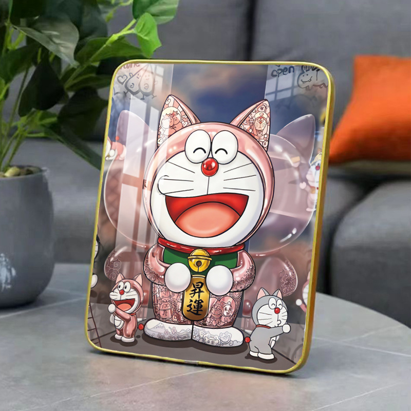 哆啦a梦相框招财猫升开运画