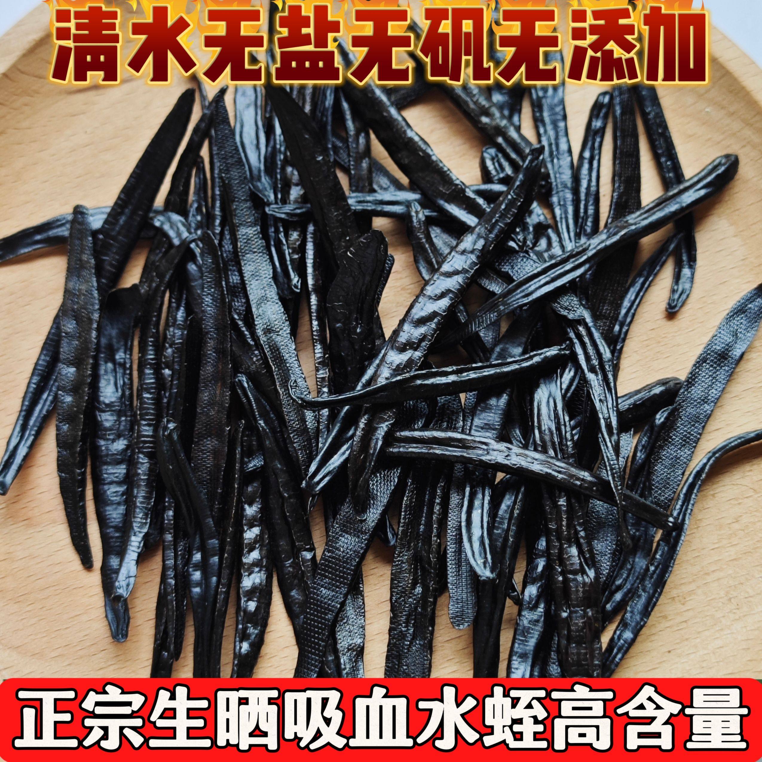 正宗生晒水蛭中药材日本医蛭清水蚂蝗无添加吸血小水蛭素柳叶蚂蝗