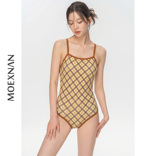 女连体三角泳衣小胸竞速显瘦温泉