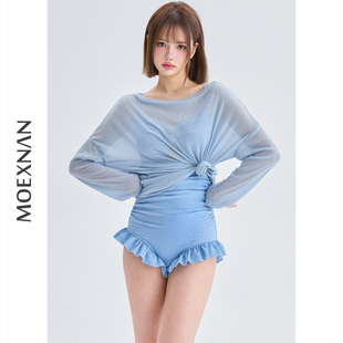 高级感学生遮肚显瘦泳装 罩衫 温泉 连体泳衣女性感度假防晒长袖 新款