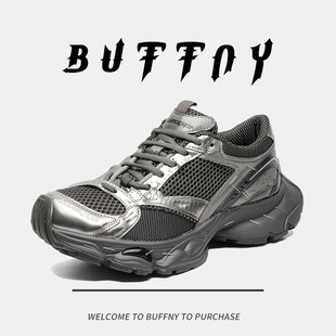 巴黎订书机老爹鞋2024秋季情侣款复古做旧擦色厚底透气百搭运动鞋