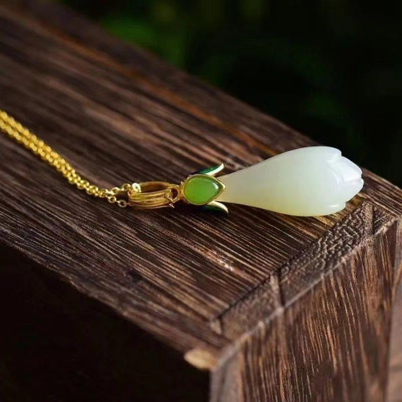 复古个性时尚设计感玉兰花吊坠鎏金项坠简约百搭景泰蓝锁骨链女款,饰品/流行首饰/时尚饰品新,项坠/吊坠,淘宝优惠券,粉丝福利购,淘宝优惠卷