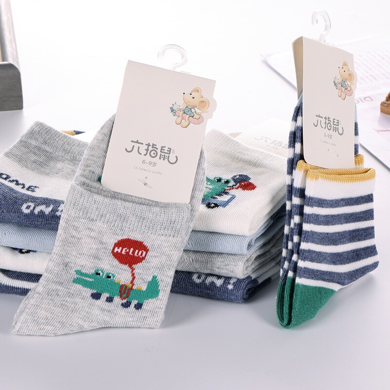 六指鼠儿童袜子春秋夏季薄款男童袜宝宝透气网眼袜男孩薄棉袜子