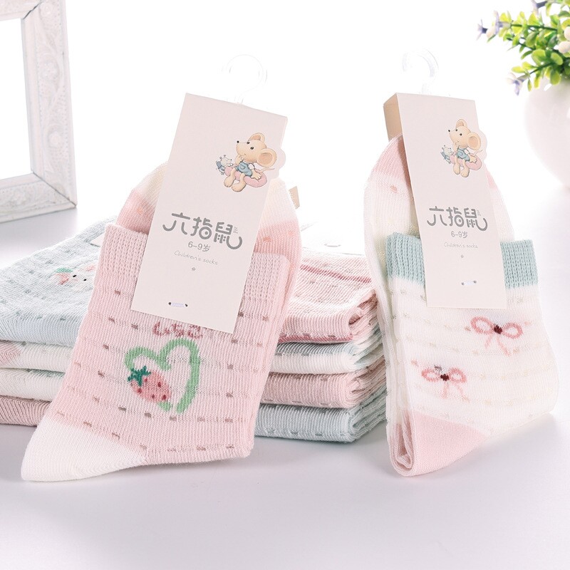 六指鼠袜子儿童袜子女童男童夏季薄款宝宝袜女孩洞洞透气网眼袜子
