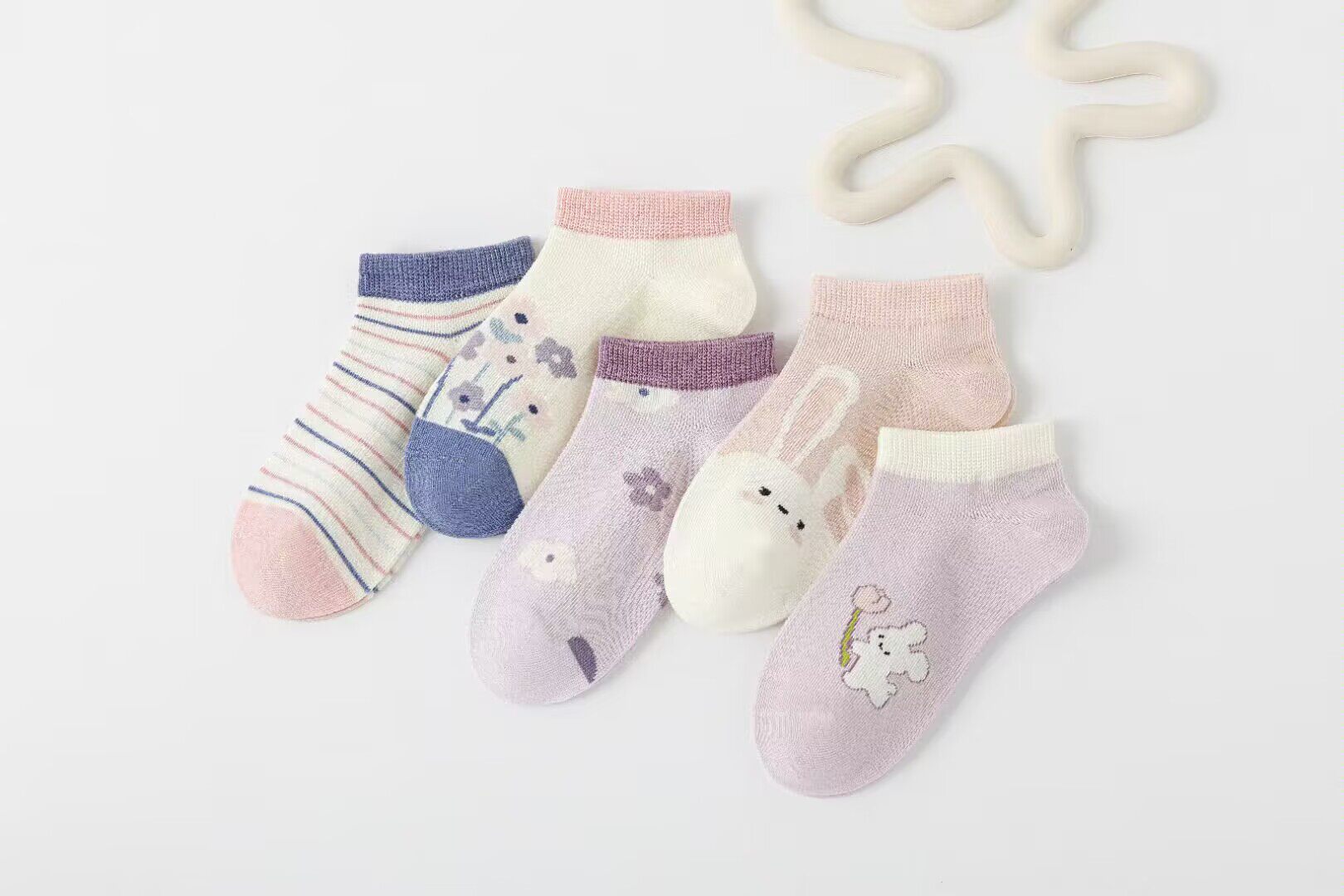 六指鼠儿童袜子女童春夏季纯棉薄款女大童透气短筒春秋小孩短棉袜