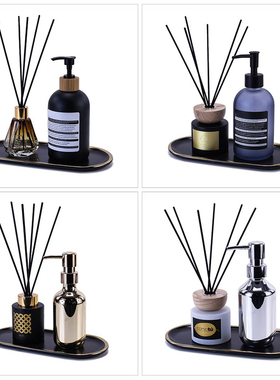 卫生间摆件轻奢洗手台面托盘香薰