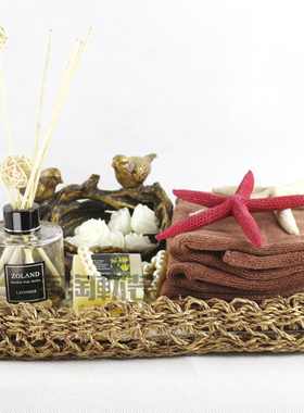 样板房卫生间摆件田园托盘组合